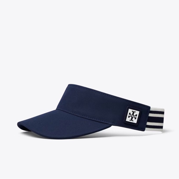 Tory Burch Accessories - Tory Burch Navy Visor with Striped Accent